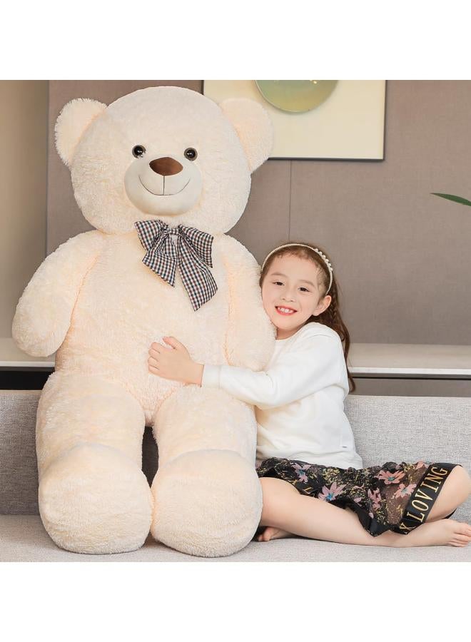 دمية دب عملاقة مقاس Xxl، 145 سم، لعبة ناعمة عملاقة، لعبة محشوة كبيرة، دب قطيفة، دب محبوب، هدية دمية دب (1.4 متر، بيج) - Image 1