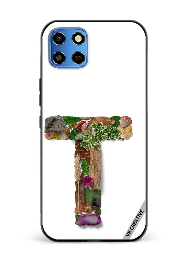 VR CREATIVE Protective Case Cover For Infinix Smart 6 HD Alphabet T Design Multicolour - Image 1