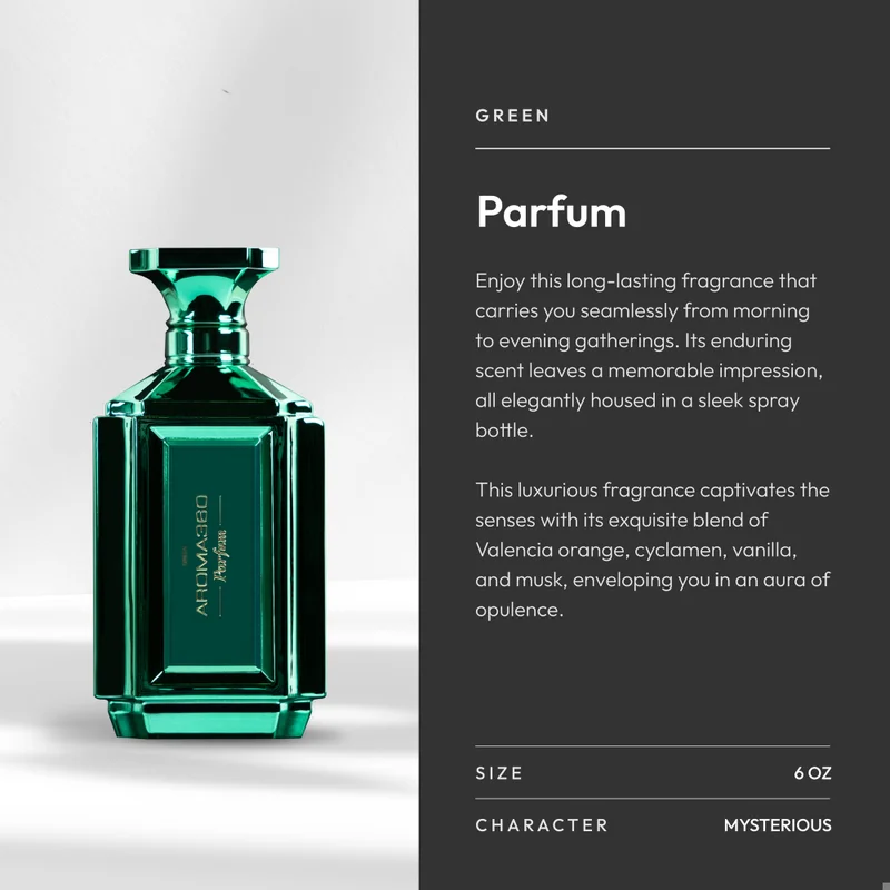 أروما 360  عطر جرين للجنسين - جوز الهند، برغموت، برتقال، عنبر وياسمين - خالي من منتجات الحيوان - سعة 200 مل