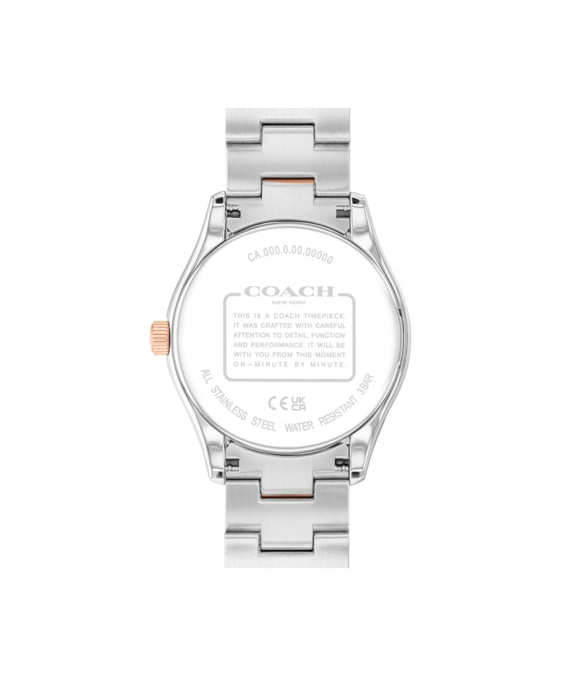 COACH Round Analog Women'S Stainless Steel And Ionic Plated Rose Gold Steel Case  Watch - Image 2