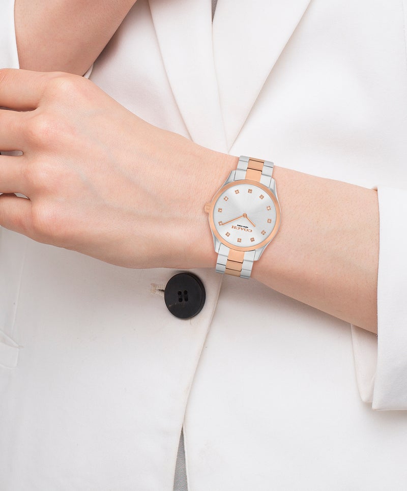 COACH Round Analog Women'S Stainless Steel And Ionic Plated Rose Gold Steel Case  Watch - Image 4