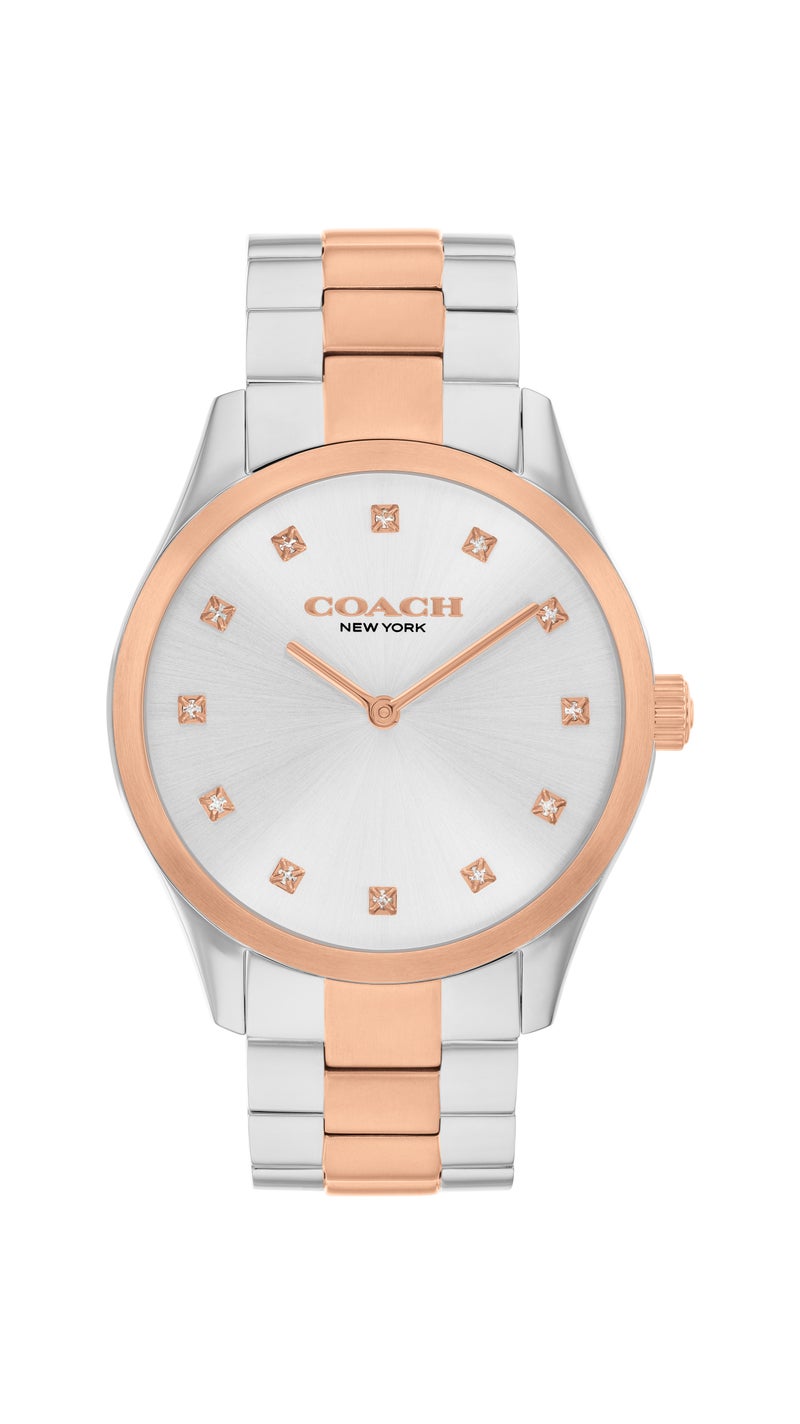 COACH Round Analog Women'S Stainless Steel And Ionic Plated Rose Gold Steel Case  Watch - Image 3