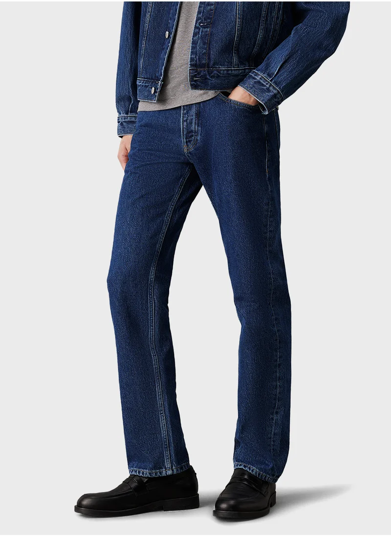 كالفن كلاين جينز Straight Fit Mid Wash Jeans