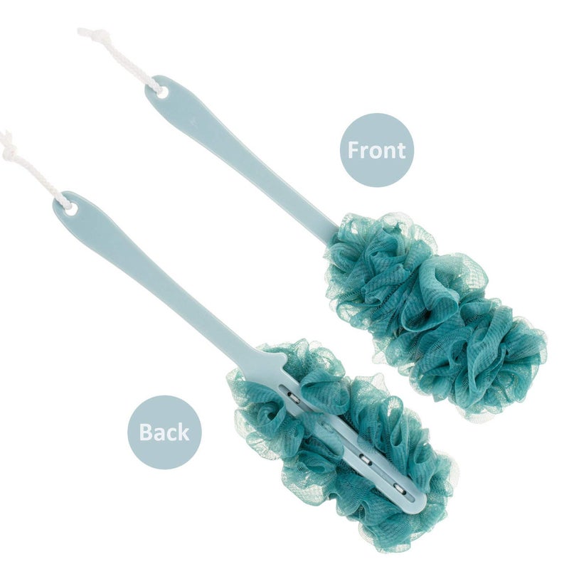 Arswin Back Scrubber for Shower, Loofah Long Handle Bath Body Brush, Soft Nylon Mesh Sponge On a Stick for Shower Men Women Kids Elderly, Exfoliating Scrub Cleaning Luffa for All Kinds of Skin(Blue) - Image 2