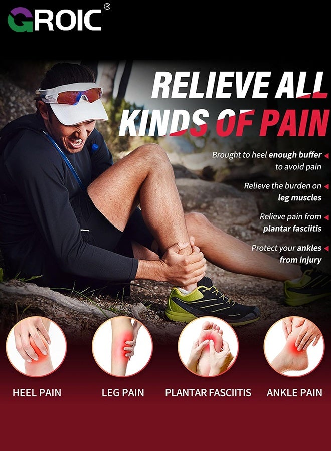 جرويك نعال داخلية داعمة للقوس العالي - حشوات لتصحيح القدم المسطحة، نعال داخلية لتقويم العظام قابلة للتنفس وممتصة للصدمات للأحذية والرياضة - مقاس M(41-43) - Image 4