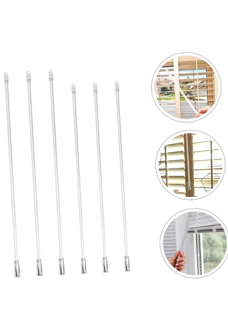 دايتويز 6 قطع من قطع غيار الستائر الرأسية وإكسسوارات فتح الستائر وقضيب التحكم الرأسي وقضيب شفاف لاستبدال قضيب الستارة مع خطاف ومقبض وإكسسوارات الستائر مقاس 17 بوصة - Image 1