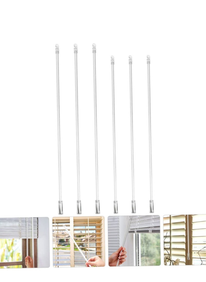 دايتويز 6 قطع من قطع غيار الستائر الرأسية وإكسسوارات فتح الستائر وقضيب التحكم الرأسي وقضيب شفاف لاستبدال قضيب الستارة مع خطاف ومقبض وإكسسوارات الستائر مقاس 17 بوصة - Image 3