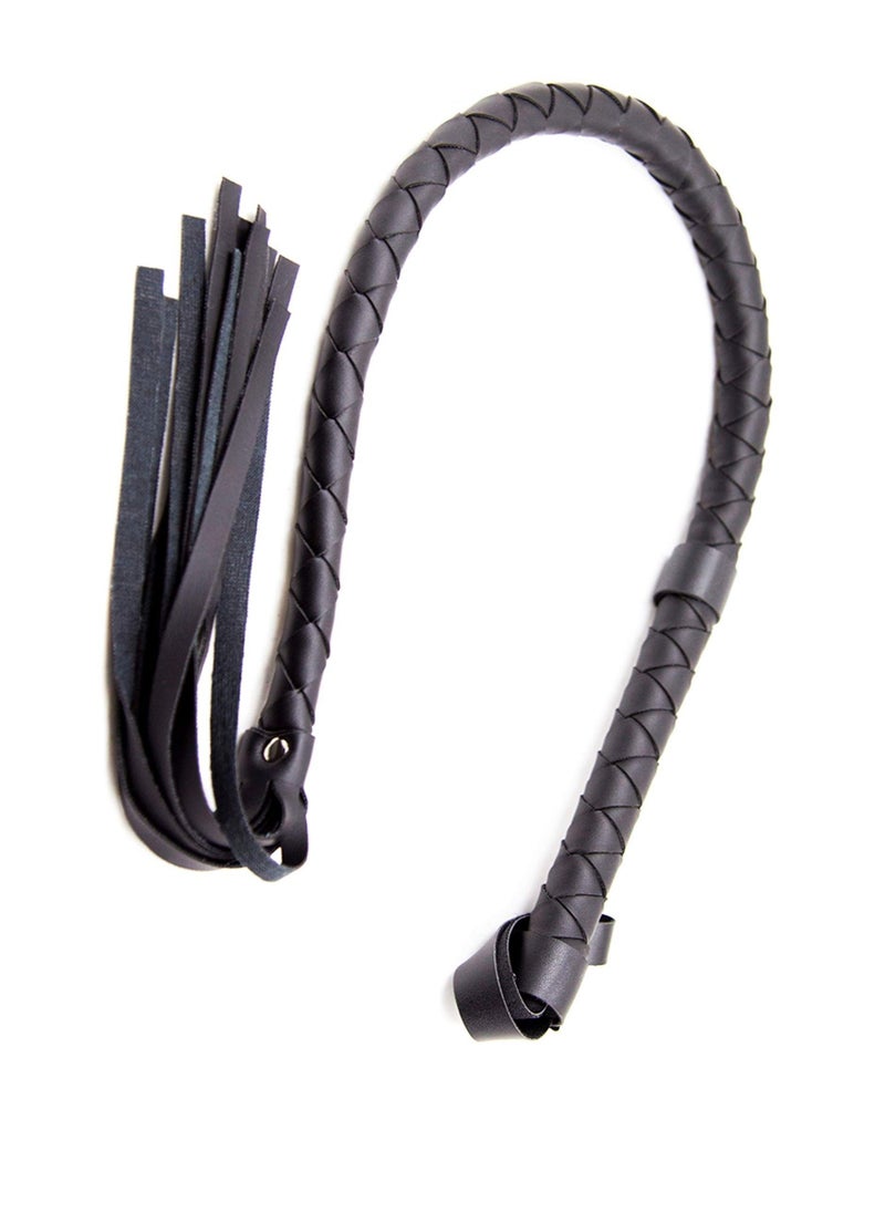 KASTWAVE Set of Riding Crop 18 and Horse Whip 34 Leather Horse Whip Riding Crop English Whip with Genuine Leather Horse Black  - Image 2
