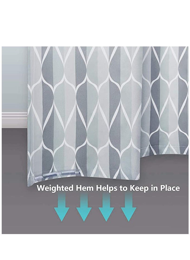 Grey Fabric Shower Curtain, Waterproof Design and Polyester, Curtains Set for Bathroom W 72 x H 72, Durable Washable with 12 Hooks - Image 4