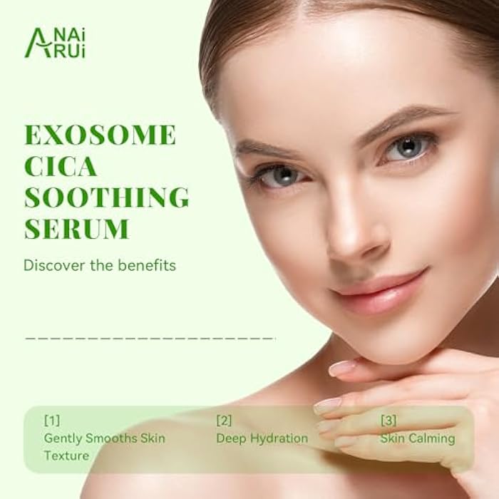 ANAI RUI Exosome Cica Serum,Exosomes for Skin, with Hyaluronic Acid,Soft Skin, Glass Skin,Low-irritating, Moisturizing 1.05 Fl.oz - Image 3