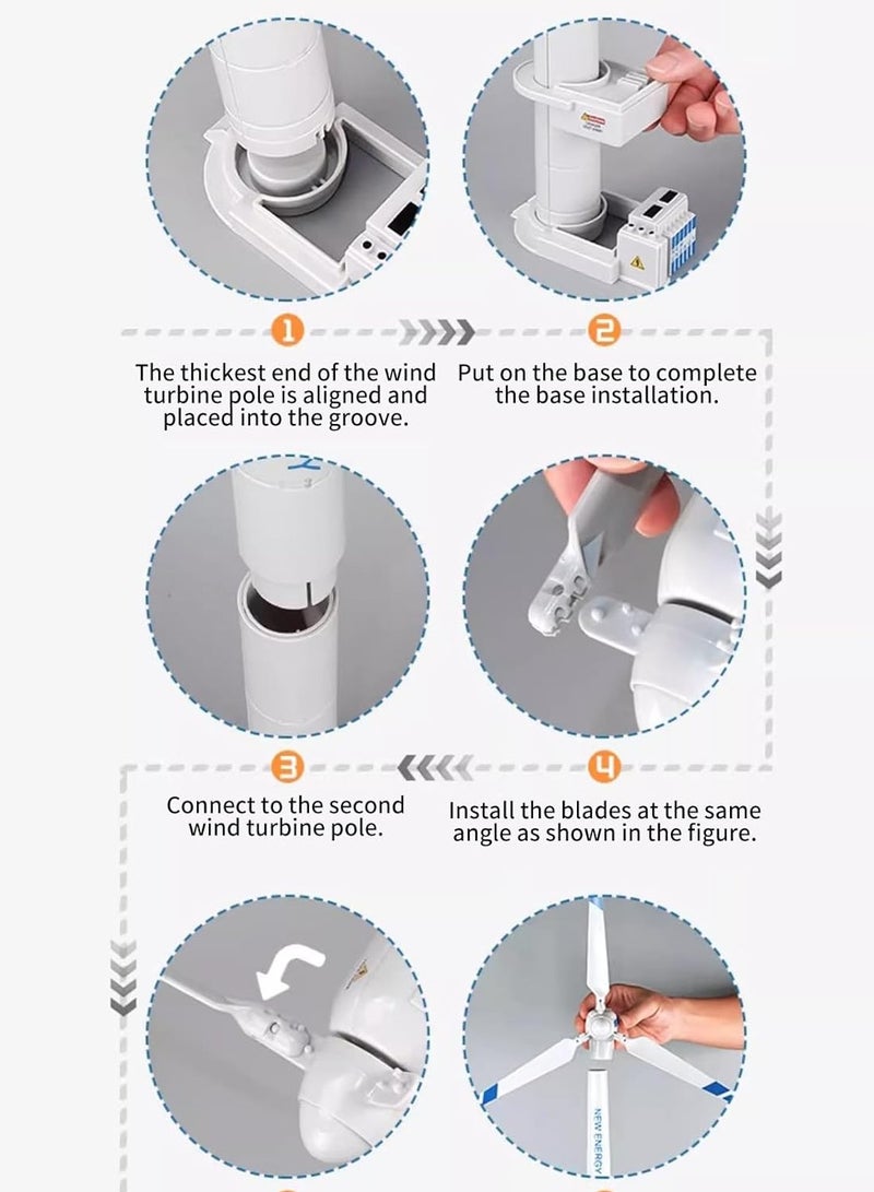 CMGTYYD Science teaching aids - Wind Turbine Toy Mini Wind Turbine 16.5inch Rotary Wind Turbine Model Simulated Detachable Wind Turbine for Kids Wind Turbine Model, Wind Turbine Generator Kit - Image 2