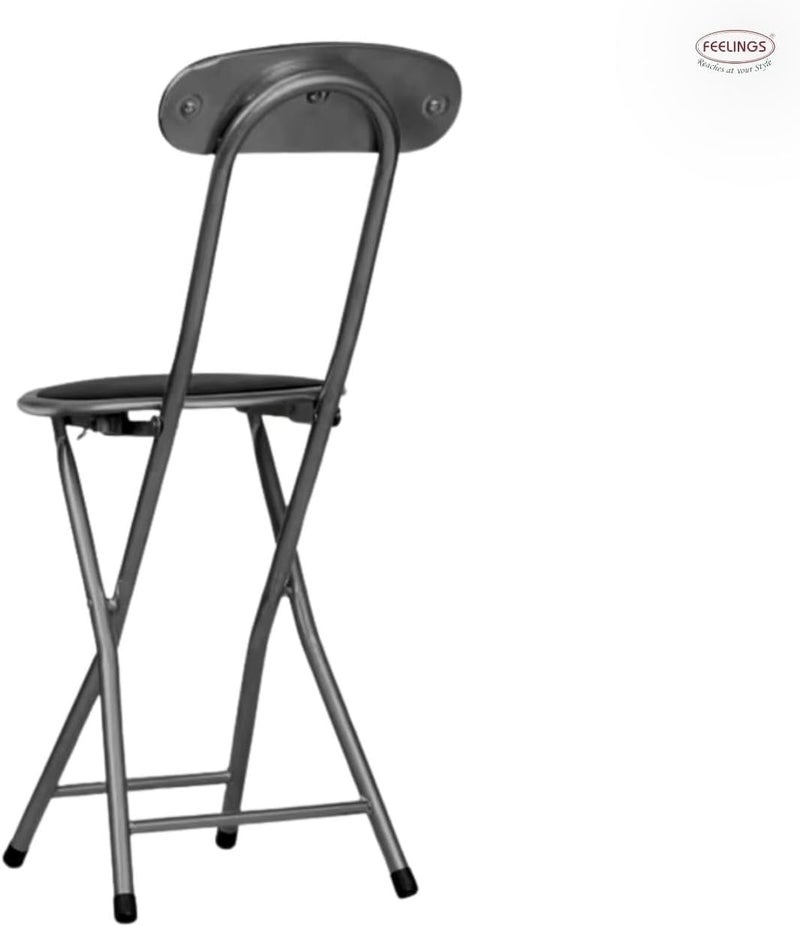 Feelings Round Seat Metal Folding Chair, Black - Image 5