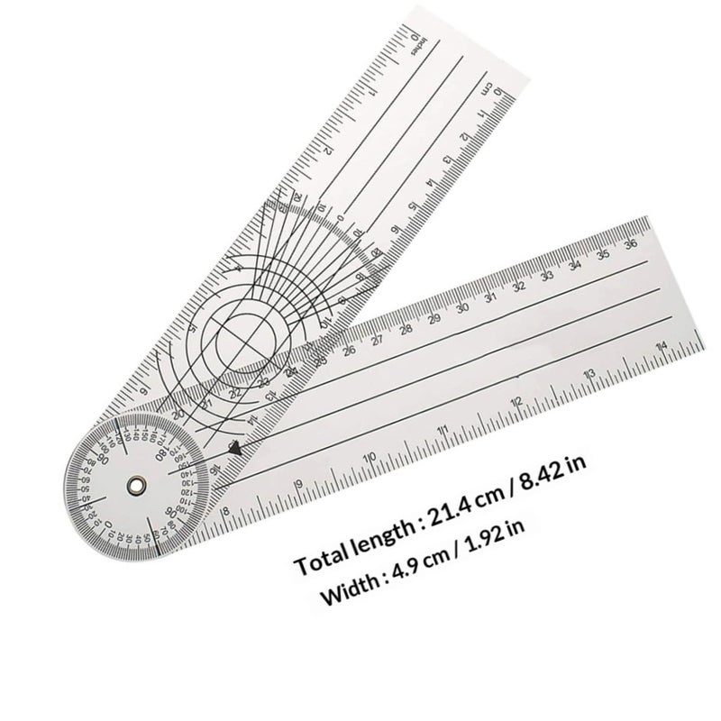 360 Degree Plastic Goniometer For Physical Therapy Orthopedic Measurement Spinal Angle Ruler - Image 3