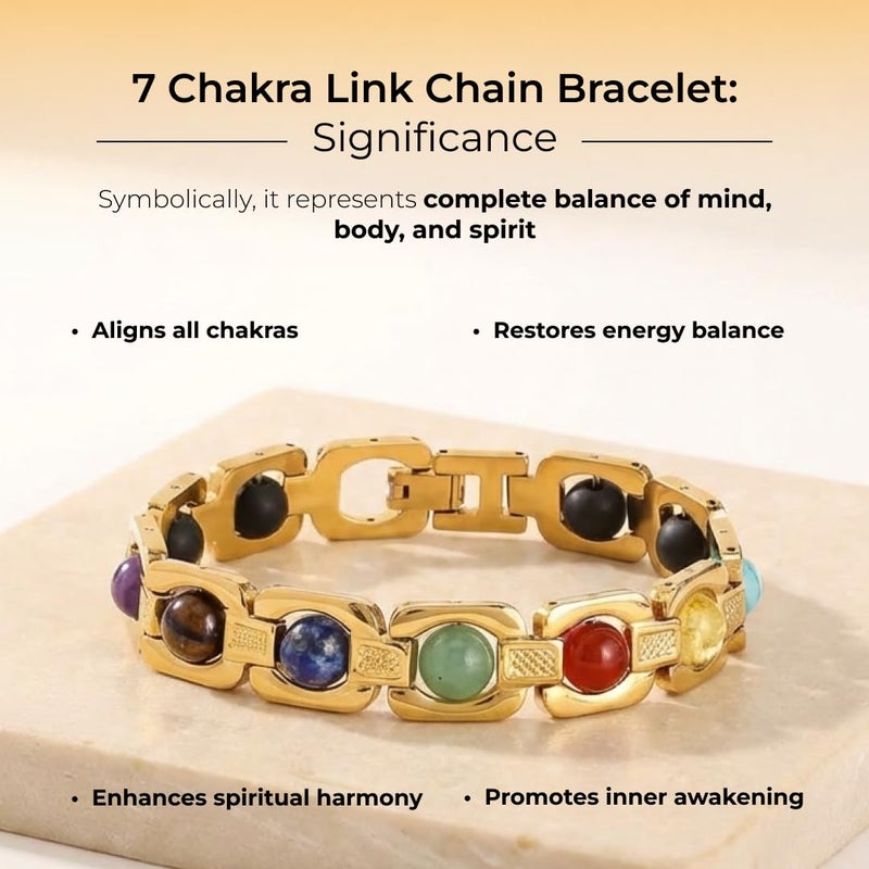 Divine Hindu Divine 7 Chakra Stone Bracelet with Karungali Beads - Natural Crystal Energy Jewelry for Healing and Spiritual Protection - Image 5
