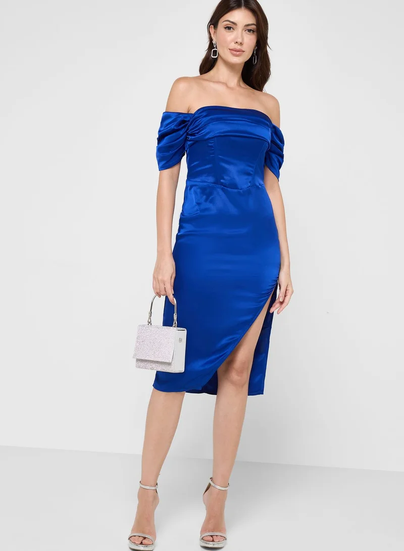 boohoo Bardot Draped Dress