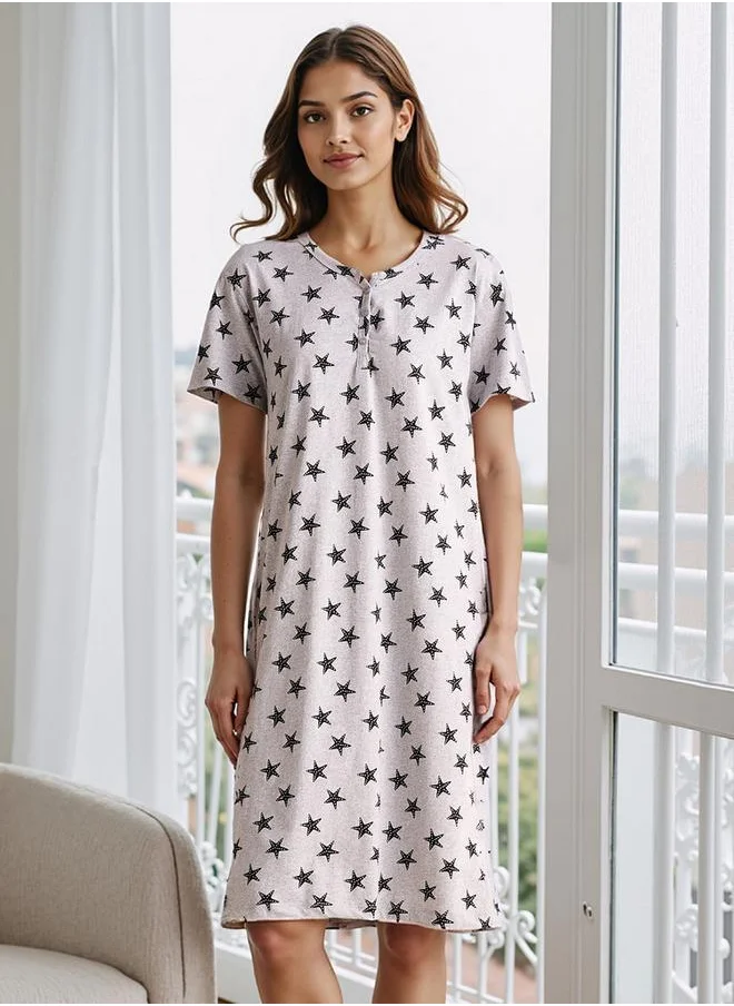 FAV All-Over Printed Night Dress