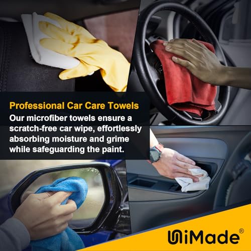 UNIMADE Shop Towels, 100 Pack Commercial Grade Work Rags Microfiber Towels for Cars Cleaning Rags Bulk Detailing Cloth for Automotive Bar Mechanic Restaurant Garage Housekeeping, 11.5"x 11.5", White - Image 4