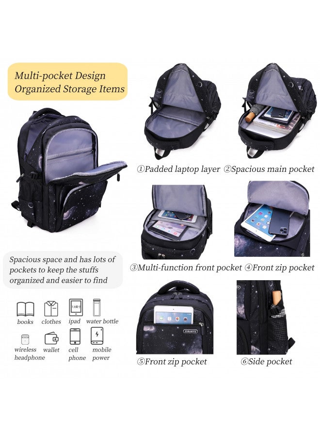 MITOWERMI Primary Junior High Boys Rolling Backpacks Wheeled Bags Trolley School Bags Travel Luggage 3 in 1 Kids Bookbag Set with Lunch Bag  - Image 4