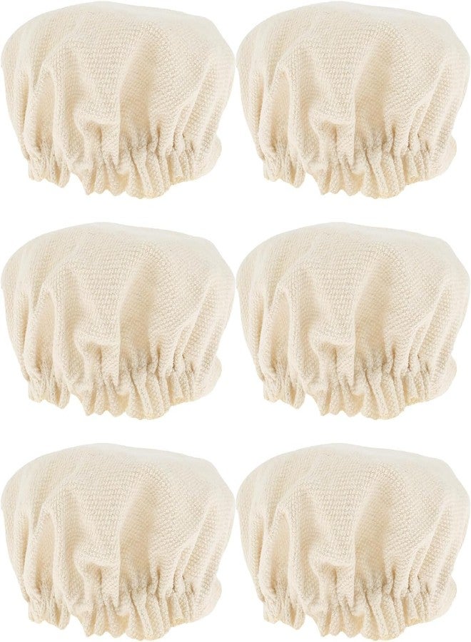Zhuluck 6 Pcs Beige Sourdough Starter Jar Cloth Covers,Cotton Linen Bread Fermentation Cover,Sourdough Starter Jar Kits Replacement,Elastic Cloth Covers Fit Jars Mouth from 3-4 inch Set Canning Lids - Image 1