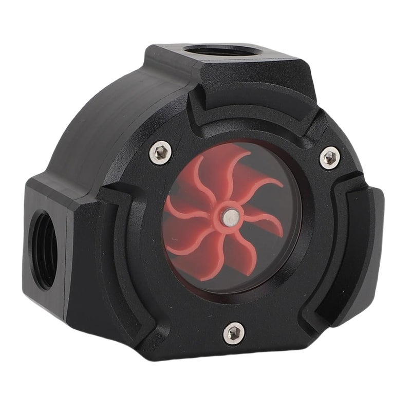 Water Meter, 8 Impellers Accurate Measurement Pc Water Cooling Meter, Cooling Digital with G1/4 Thread Port for Pc Liquid Systems Aquariums - Image 1
