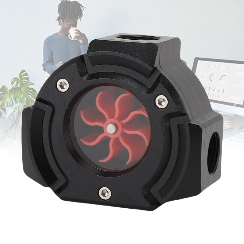 Water Meter, 8 Impellers Accurate Measurement Pc Water Cooling Meter, Cooling Digital with G1/4 Thread Port for Pc Liquid Systems Aquariums - Image 3