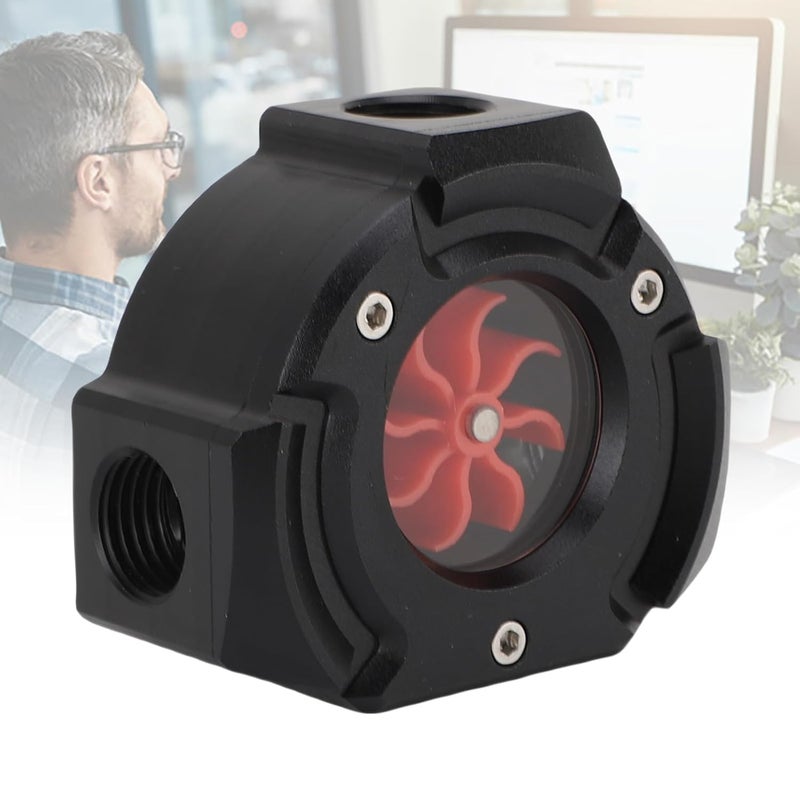Water Meter, 8 Impellers Accurate Measurement Pc Water Cooling Meter, Cooling Digital with G1/4 Thread Port for Pc Liquid Systems Aquariums - Image 2