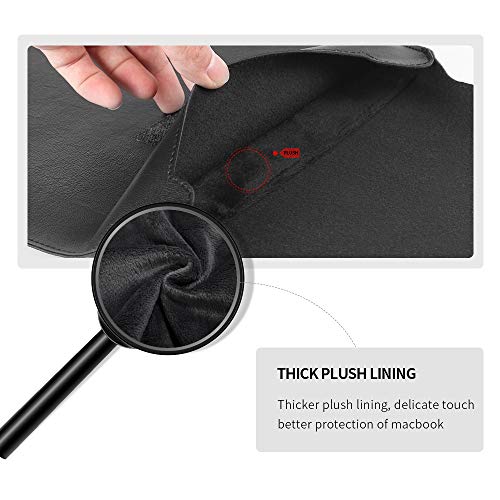 Midkart 15-16 inch Laptop Sleeve Compatible with MacBook Pro 15/16, HP, Dell, ASUS, Lenovo, PU Leather with Built-in Laptop Stand, Mouse Pad, Pouch and Cable Organizer, Navy Blue - Image 4