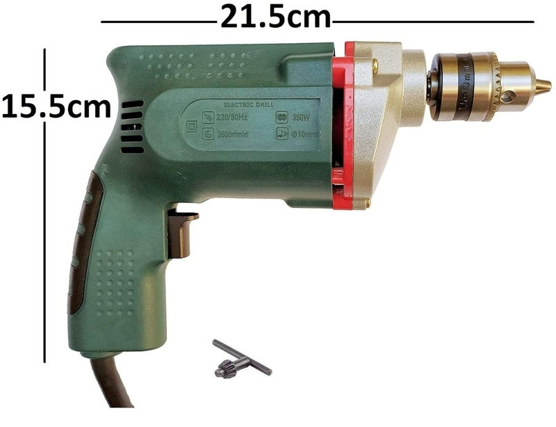 Inditrust With 6 MONTHS WARRANTY New 10mm Electric Drill Machine with 13pc hss Plier Wire Cutter Tester Screwdriver Hammer Masonry bit Set Pistol Grip Drill - Image 2