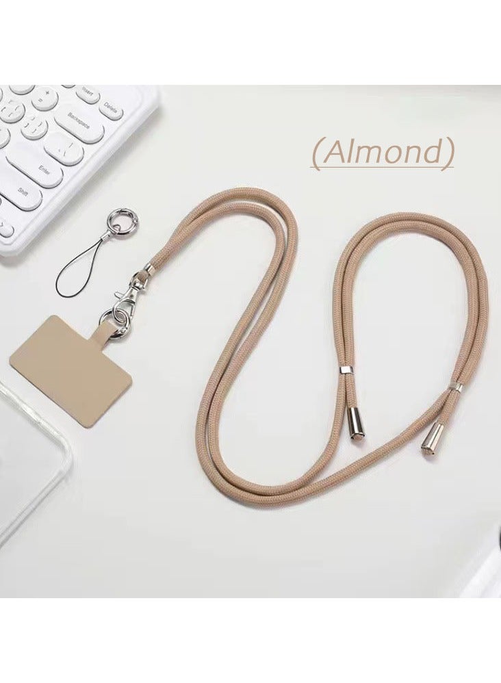 Cell Phone Lanyard, Universal Crossbody Cell Phone Lanyard, Multi-Function Nylon Patch Adjustable Shoulder Neck Strap, Compatible with Most Smartphones (Almond)  - Image 1