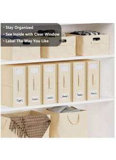 XiuWoo 2 Pack Large Capacity Bed Sheet Organizers Storage, Foldable Sheet Organizer, Linen Drawer Closet Organizer, Sheet Folder Organizer, Cloth Organizer with Reinforced Handle and Window  - Image 5