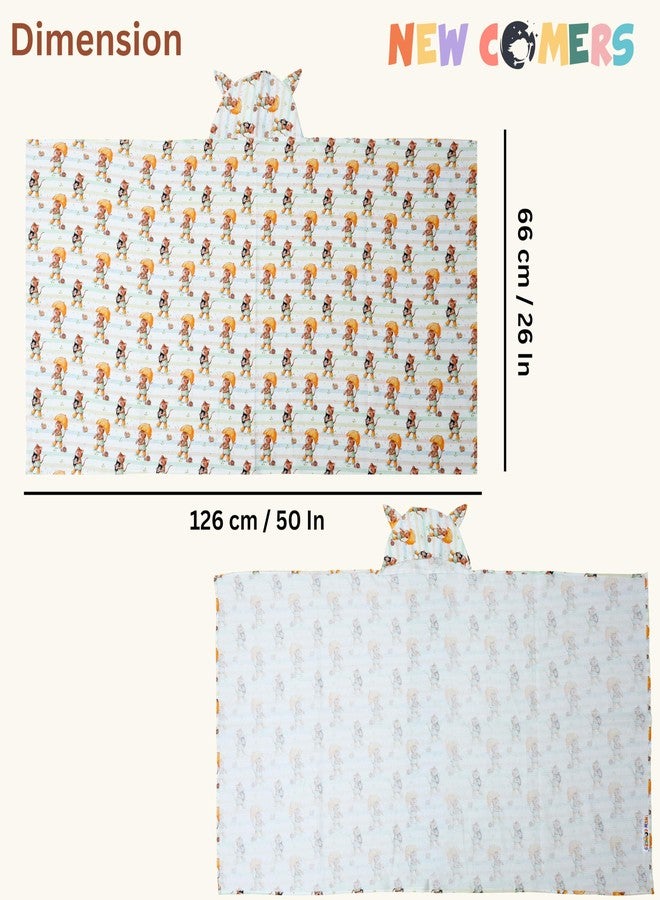 NEW COMERS® 100% Pure Cotton Waffle Hooded Wrapper - Baby Towel for New Born | Big Size 50cm x 26cm | Soft, Safe & Skin-Friendly | Perfect for Newborns 0-5 Years | Breathble Absorbant (Multicolor 2) - Image 5