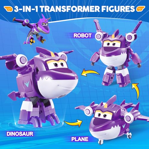 SUPER WINGS ألعاب سوبر وينغز القابلة للتحويل 5 في 1 سالي طائرة شخصيات متحولة ألعاب 2 في 1 وضع إنقاذ شخصيات أكشن للأطفال من 3 إلى 7 سنوات - Image 5