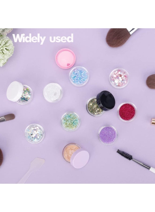 ChicAbode 50 Pcs 5ml Clear Sample Jars with Lids, Small Empty Cosmetic Containers for Lip Balm, Cream, Lotion, Glitter, Beads, Refillable Travel Pots for Makeup Storage, 5 Gram Sample Containers - Image 2
