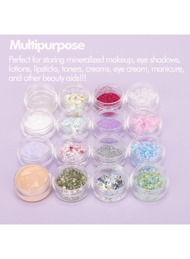 ChicAbode 50 Pcs 5ml Clear Sample Jars with Lids, Small Empty Cosmetic Containers for Lip Balm, Cream, Lotion, Glitter, Beads, Refillable Travel Pots for Makeup Storage, 5 Gram Sample Containers - Image 5