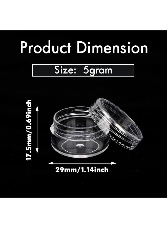 ChicAbode 50 Pcs 5ml Clear Sample Jars with Lids, Small Empty Cosmetic Containers for Lip Balm, Cream, Lotion, Glitter, Beads, Refillable Travel Pots for Makeup Storage, 5 Gram Sample Containers - Image 3