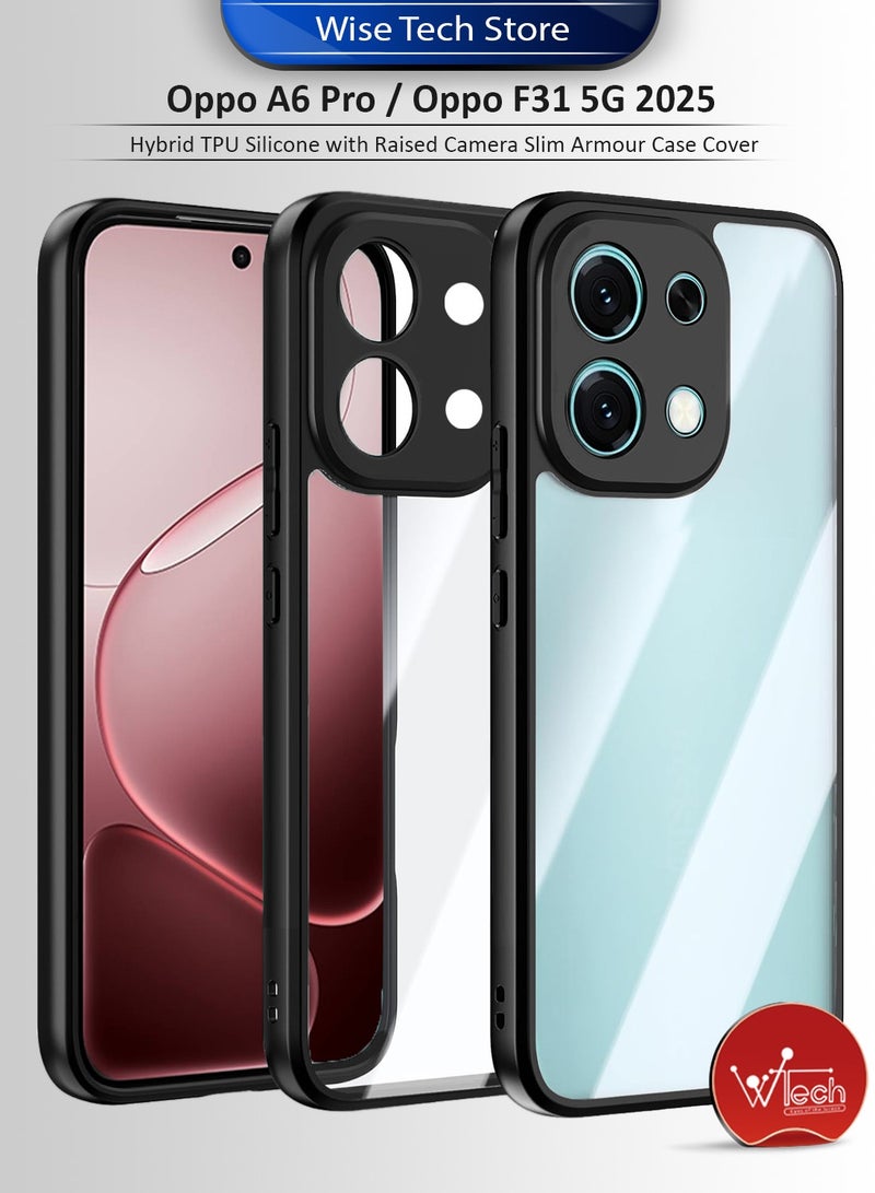 Wtech Oppo A6 Pro 5G / Oppo F31 5G 2025 Hybrid TPU Silicone with Raised Camera Slim Armour Case Cover (MCAPSA) - Clear/Black - Image 1