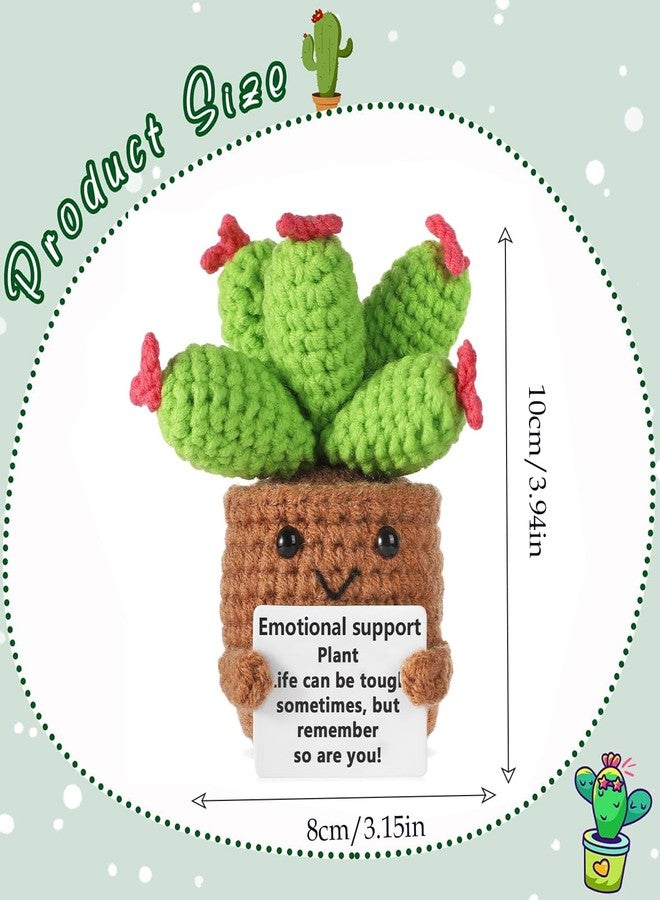 INOCEAN Emotional Support Gift, Plant Support Gift, Positive Gifts, Handmade Crochet Cactus Plant Decor - Emotional Support Gift, Positive Gifts for Home, Office, or School Ages - Image 2