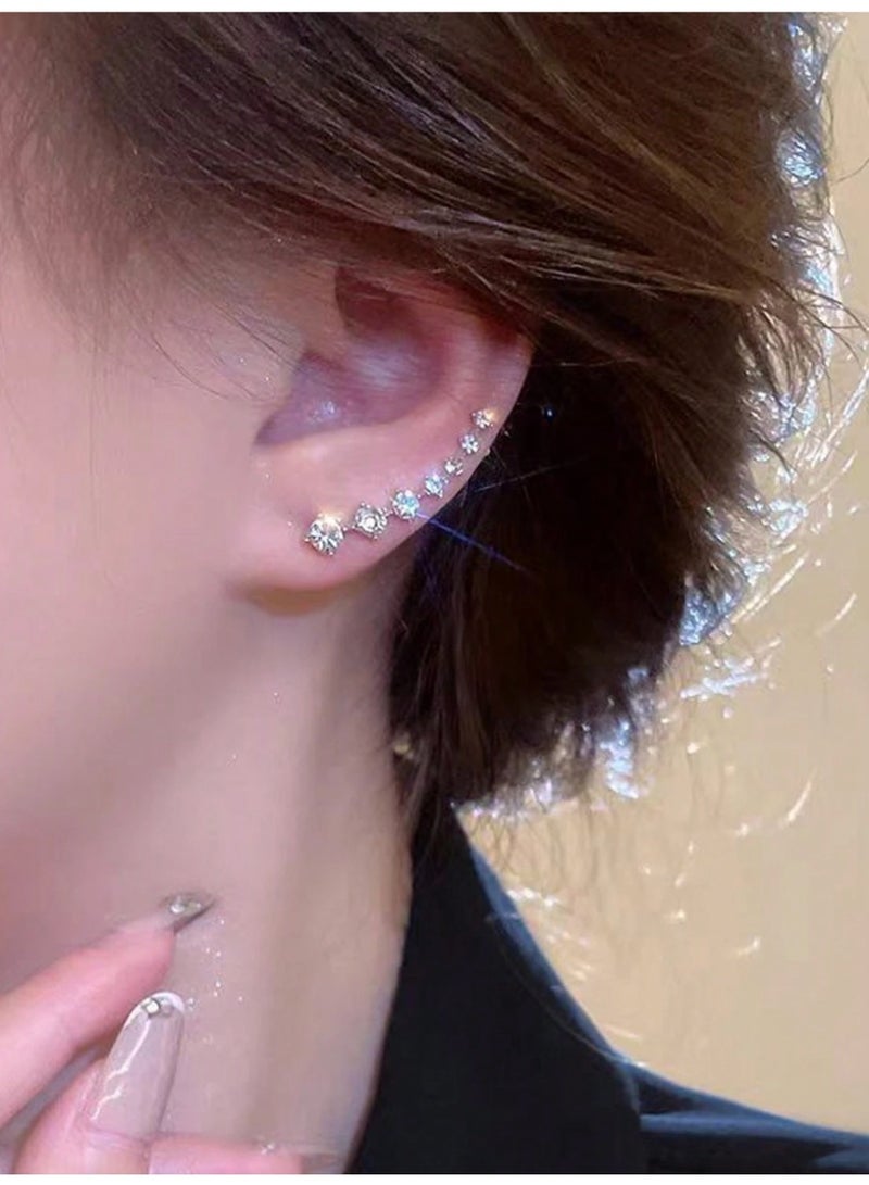 Shein 1 Pair Of Exquisite, Elegant, Luxurious, Sparkling Seven Star Earrings, Fashionable And Casual Style, Jewelry Accessories, Suitable For Women's Daily Wear - Image 3