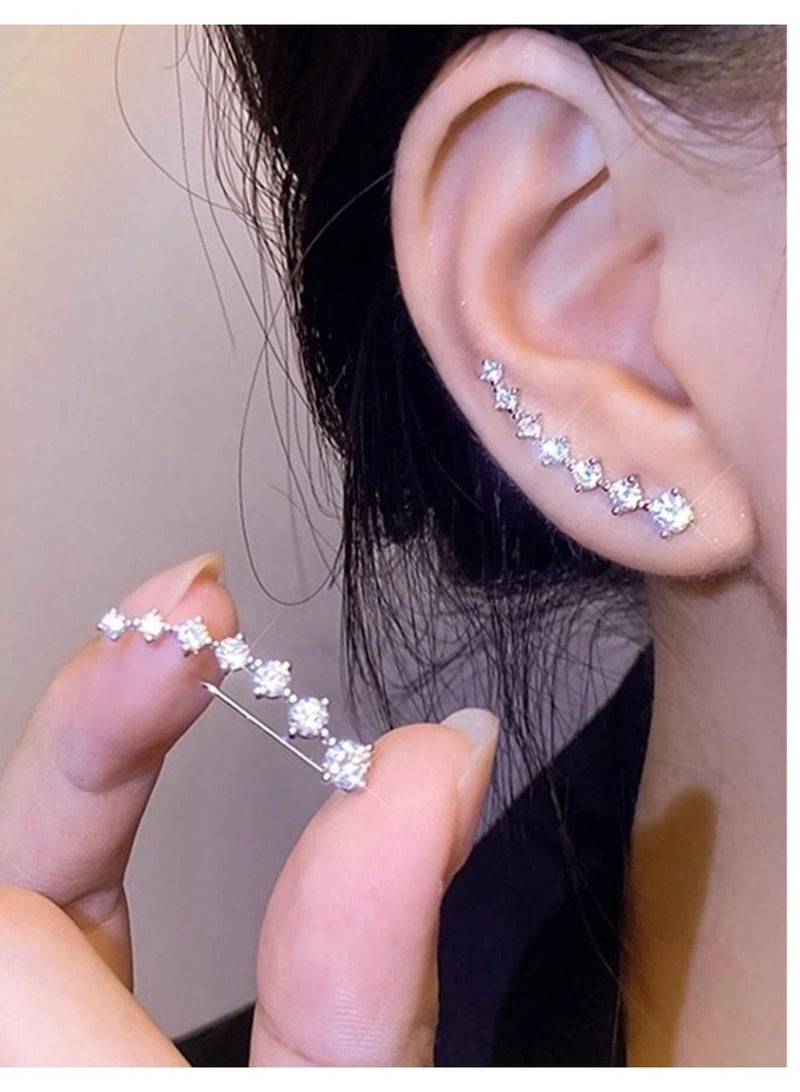 Shein 1 Pair Of Exquisite, Elegant, Luxurious, Sparkling Seven Star Earrings, Fashionable And Casual Style, Jewelry Accessories, Suitable For Women's Daily Wear - Image 4