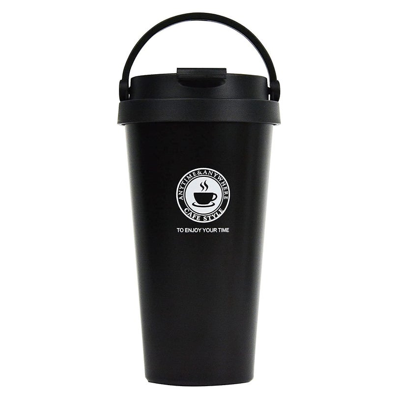 Zipron Zipron Coffee Mug Double Wall Stainless Steel Tumbler Vacuum Flask Bottle Thermo Tea Mug Travel Mug 500ML Tumbler with Flip Lid Mesh Filter Hot and Cold for 6 Hours Black  - Image 1