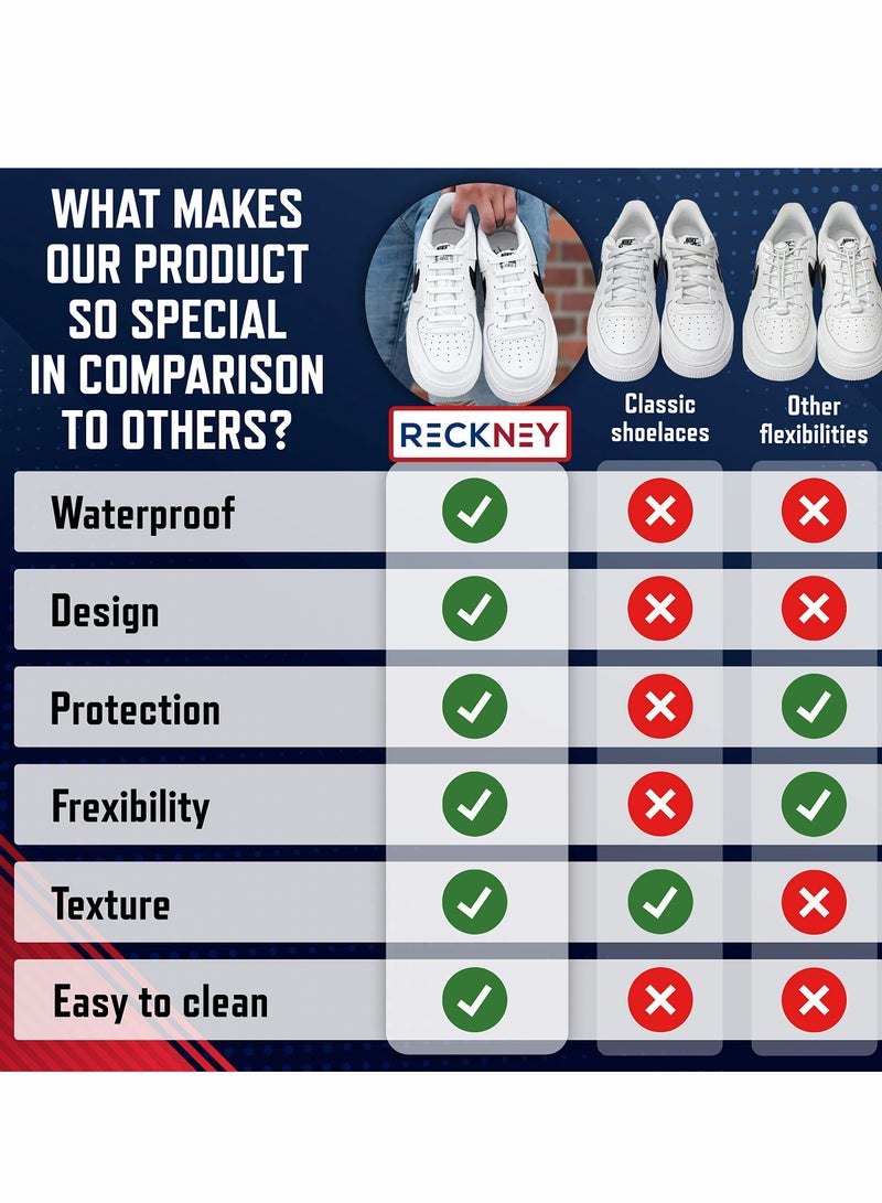 KASTWAVE No Tie Shoe Laces for Kids and Adults, Elastic Laces for Trainers, Silicone Tieless Flat Shoelaces for Running Shoes - Image 4