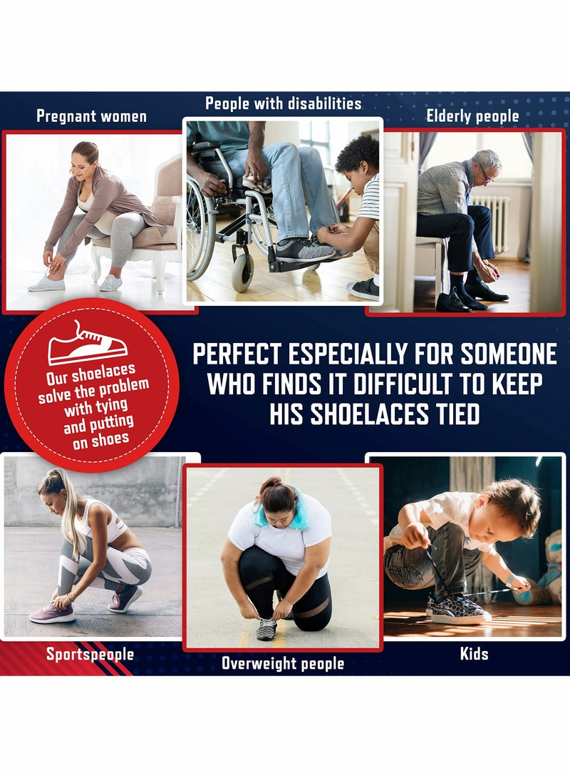 KASTWAVE No Tie Shoe Laces for Kids and Adults, Elastic Laces for Trainers, Silicone Tieless Flat Shoelaces for Running Shoes - Image 5