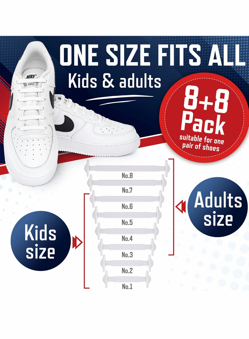 KASTWAVE No Tie Shoe Laces for Kids and Adults, Elastic Laces for Trainers, Silicone Tieless Flat Shoelaces for Running Shoes - Image 2