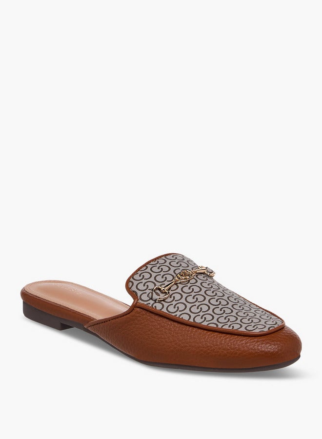 Celeste Women's Monogram Print Slip-On Mules  - Image 2