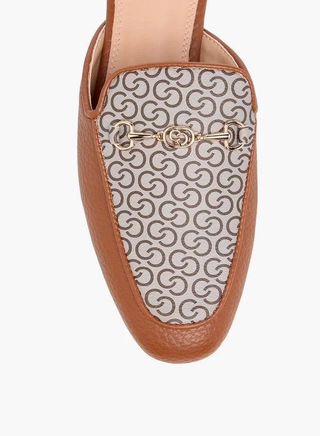 Celeste Women's Monogram Print Slip-On Mules