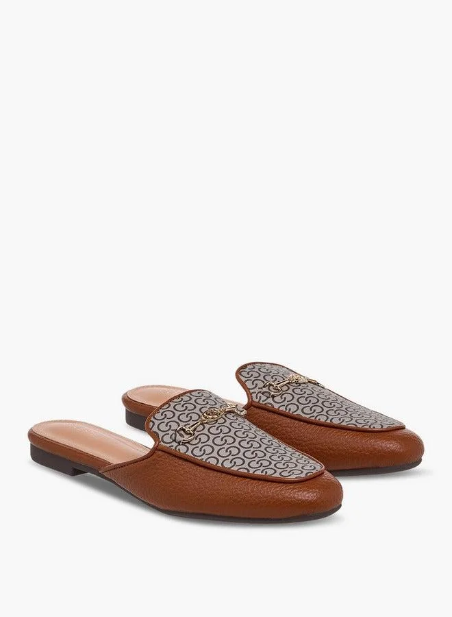 Celeste Women's Monogram Print Slip-On Mules