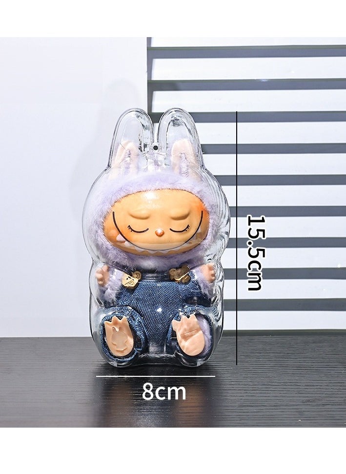 Y&D Labubu Transparent Case Labubu II Sitting Case Protective Cover Dust Backpack Charms  - Image 1