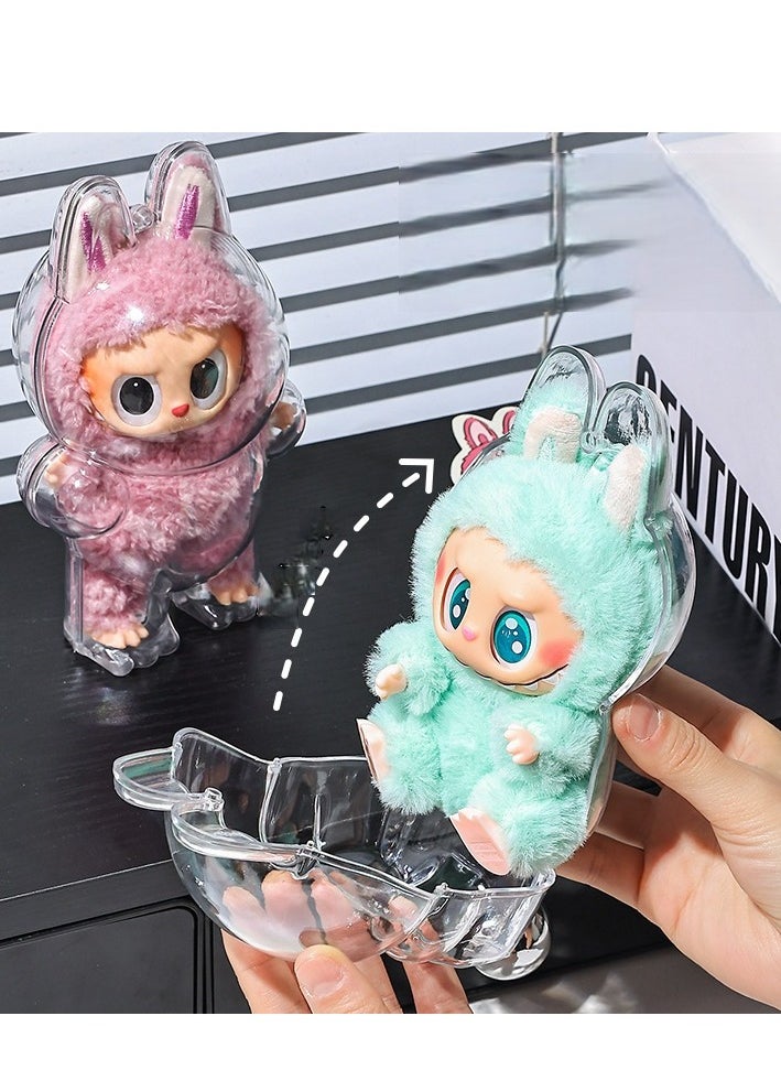 Y&D Labubu Transparent Case Labubu II Sitting Case Protective Cover Dust Backpack Charms  - Image 3