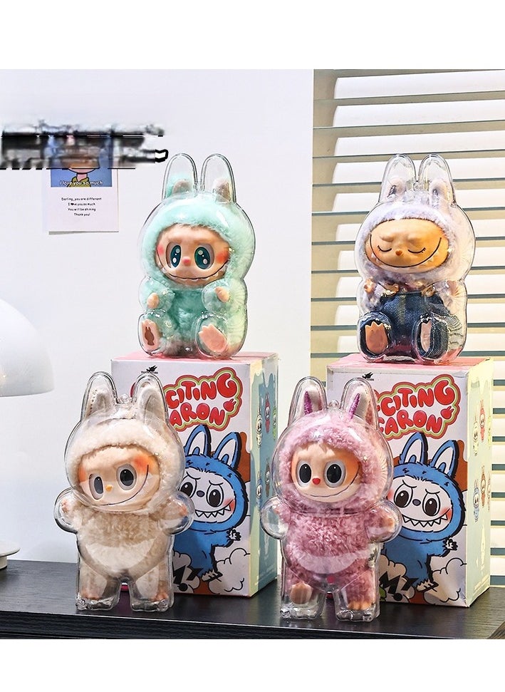 Y&D Labubu Transparent Case Labubu II Sitting Case Protective Cover Dust Backpack Charms  - Image 2