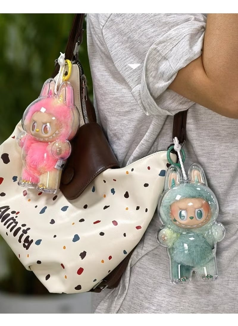 Y&D Labubu Transparent Case Labubu II Sitting Case Protective Cover Dust Backpack Charms  - Image 5
